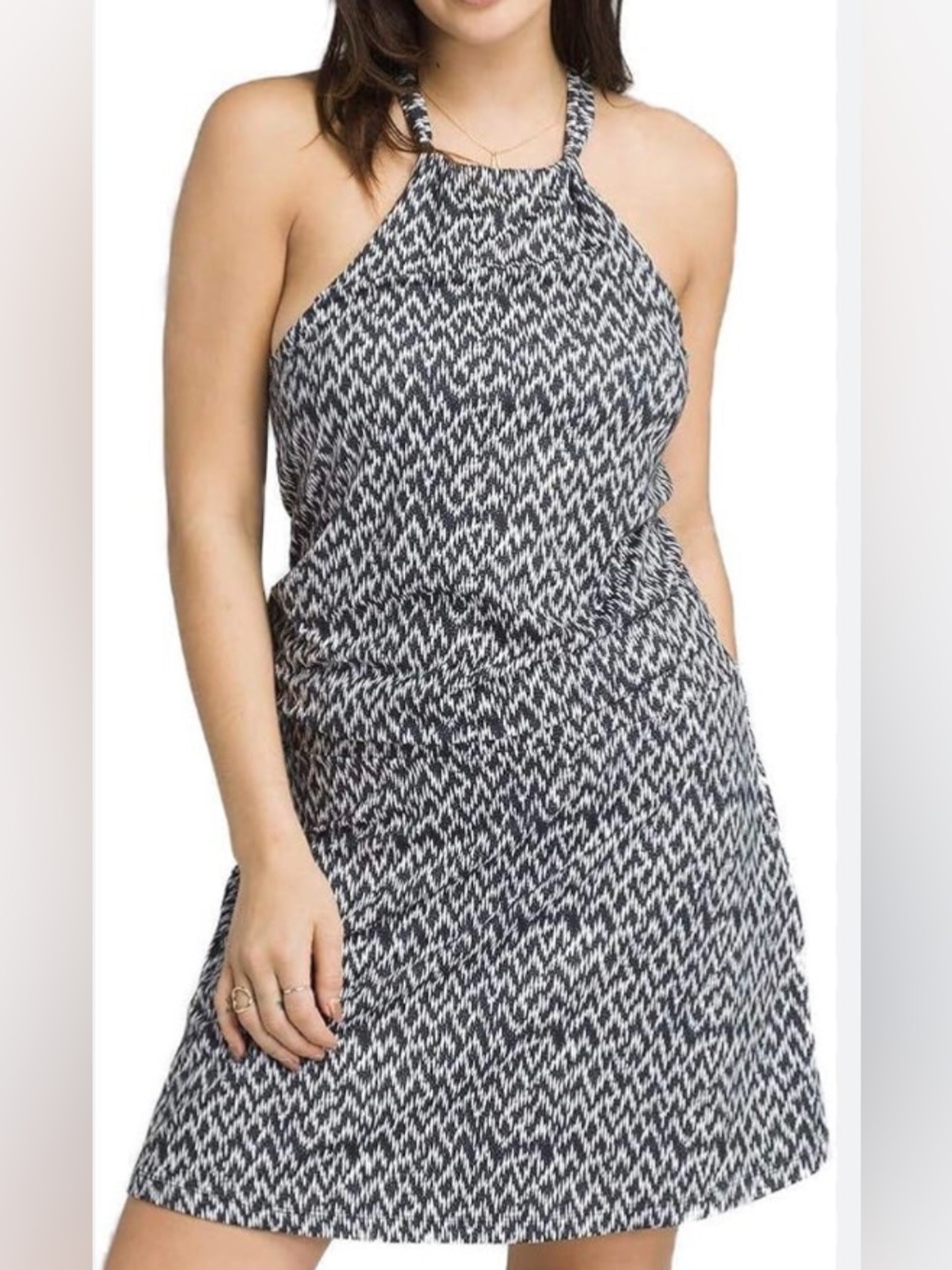 Prana Montezuma Black and White Halter dress size large size